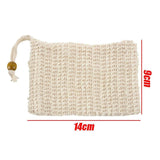 Flax Soap Saver Bag with Foaming Mesh and Drawstring for Exfoliating - 4PCS - Top-Down View