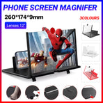 12 Inch Phone Screen Magnifier Folding Amplifier Stand Adjustable 3D Holder - White