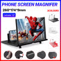 12 Inch Phone Screen Magnifier Folding Amplifier Stand Adjustable 3D Holder - White