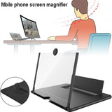 12 Inch Phone Screen Magnifier Folding Amplifier Stand Adjustable 3D Holder - White - Front View