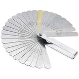 32 Blade Feeler Gauge Dual Marked Mm/Inch Thickness Gap Metric Filler Tool Honda - Front View