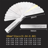 32 Blade Feeler Gauge Dual Marked Mm/Inch Thickness Gap Metric Filler Tool Honda - Side View