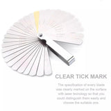 32 Blade Feeler Gauge Dual Marked Mm/Inch Thickness Gap Metric Filler Tool Honda - 45-Degree Angle