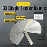 32 Blade Feeler Gauge Dual Marked Mm/Inch Thickness Gap Metric Filler Tool Honda - Rear View