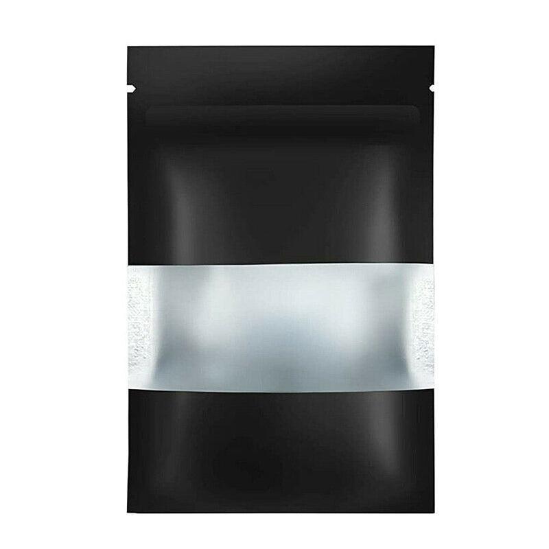 25PCS Stand Up Food Pouches with Clear Window Heat Seal Ziplock Foil Bags - 9x13+3cm