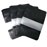 25PCS Stand Up Food Pouches with Clear Window Heat Seal Ziplock Foil Bags - 10x15+3cm - Front View