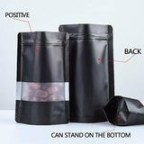 25PCS Stand Up Food Pouches with Clear Window Heat Seal Ziplock Foil Bags - 10x15+3cm