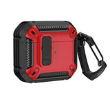 For Apple AirPods pro and pro2 Case Armor Earphone Heavy Duty Shockproof Cover - Black&Red For Airpods Pro
