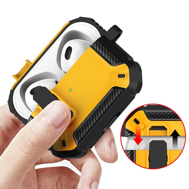 For Apple AirPods pro and pro2 Case Armor Earphone Heavy Duty Shockproof Cover - Black&Red For Airpods Pro