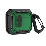 For Apple AirPods pro and pro2 Case Armor Earphone Heavy Duty Shockproof Cover - Black&Green For Airpods Pro