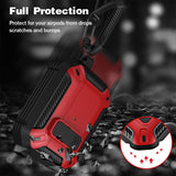 For Apple AirPods pro and pro2 Case Armor Earphone Heavy Duty Shockproof Cover - Black&Green For Airpods Pro - 45-Degree Angle