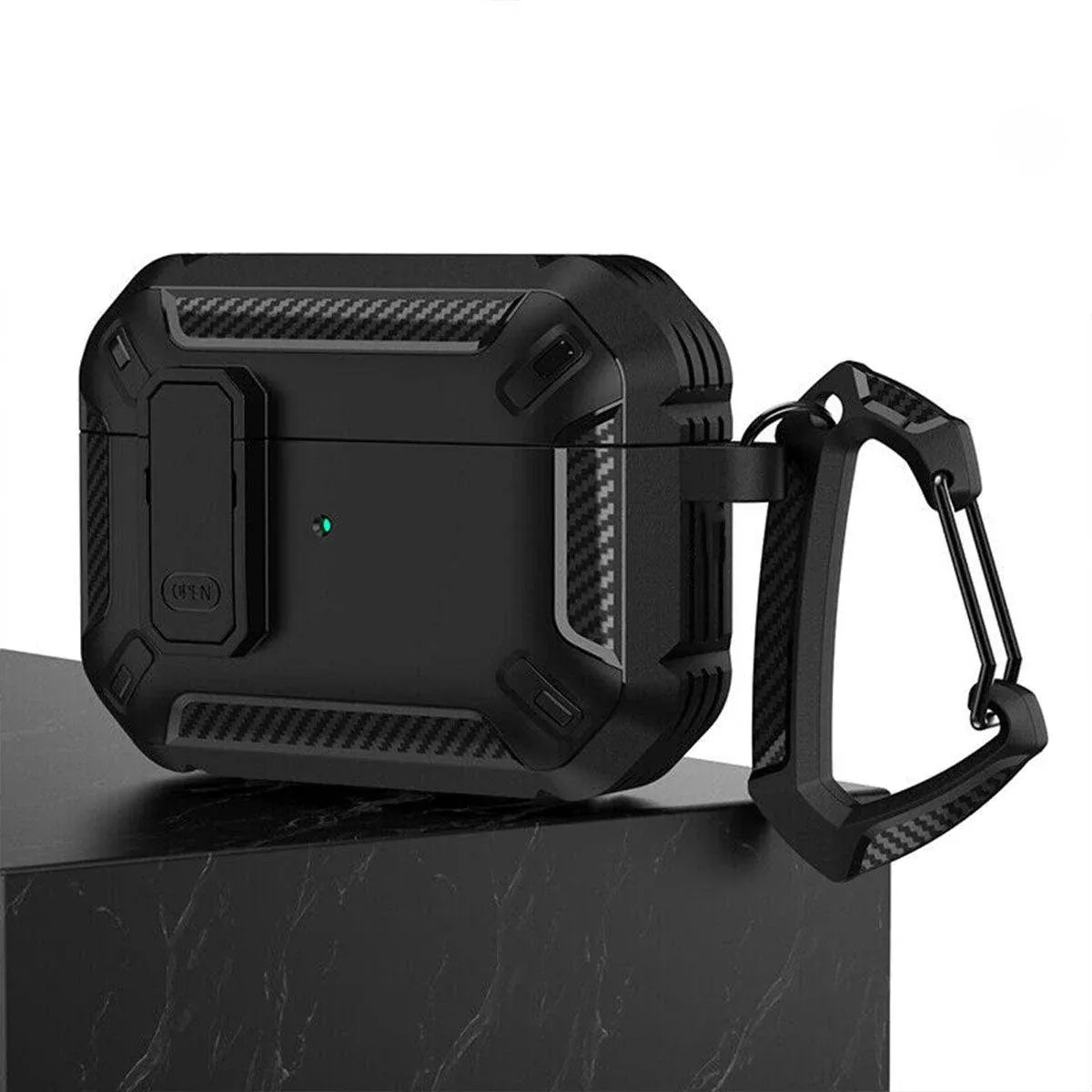 For Apple AirPods pro and pro2 Case Armor Earphone Heavy Duty Shockproof Cover - Black&Green For Airpods Pro