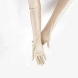 Elegant Long Satin Evening Gloves Formal Dress Accessory for Opera Prom Party Women - White - Extra Image