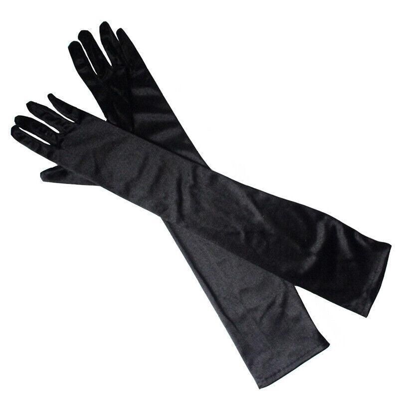 Elegant Long Satin Evening Gloves Formal Dress Accessory for Opera Prom Party Women - Champagne