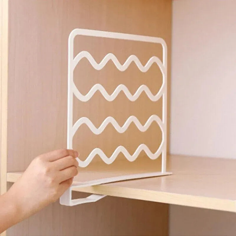 4PCS Clip-On Closet Shelf Dividers Wardrobe Organizer for Clothes and Cabinets