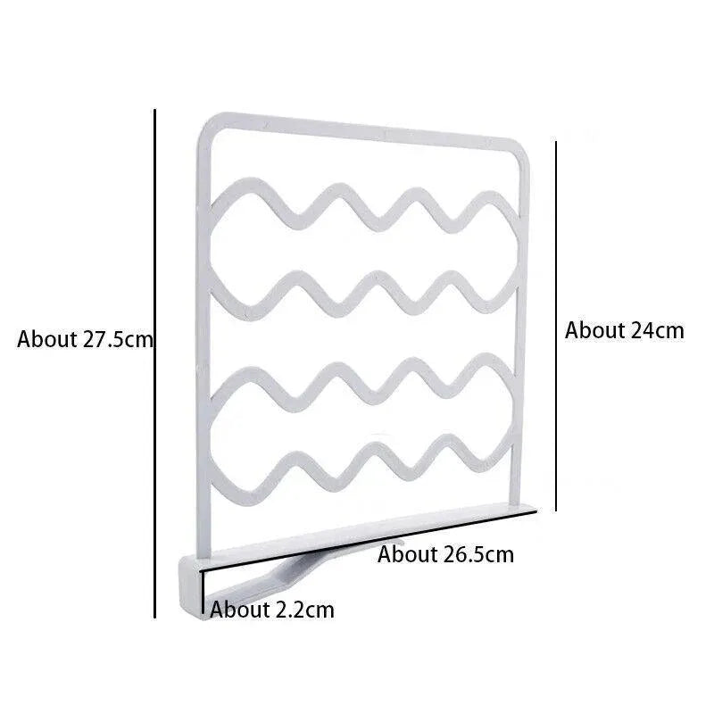 4PCS Clip-On Closet Shelf Dividers Wardrobe Organizer for Clothes and Cabinets