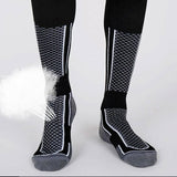 Men Women Long Warm Breathable Ski Socks Thicken Winter Sports Socks - Purple&Black(33-39)