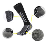 Men Women Long Warm Breathable Ski Socks Thicken Winter Sports Socks - Purple&Black(33-39) - Extra Image