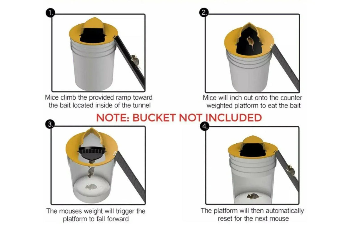Mouse Trap Flip N Slide Bucket Lid Mouse Rat Trap With Ladder Mousetrap Catcher - Flip N Slide Bucket *1