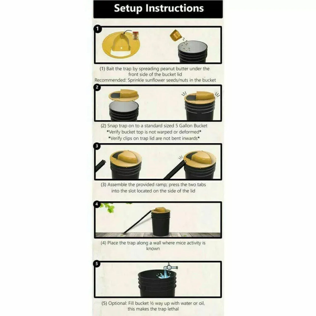 Mouse Trap Flip N Slide Bucket Lid Mouse Rat Trap With Ladder Mousetrap Catcher - Flip N Slide Bucket *1
