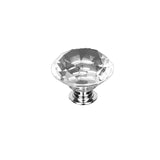 Door Knobs Handles Clear Crystal Diamond Glass Kitchen Cupboard Cabinet Pulls 40MM - Clear-10PCS - Close-Up Angle