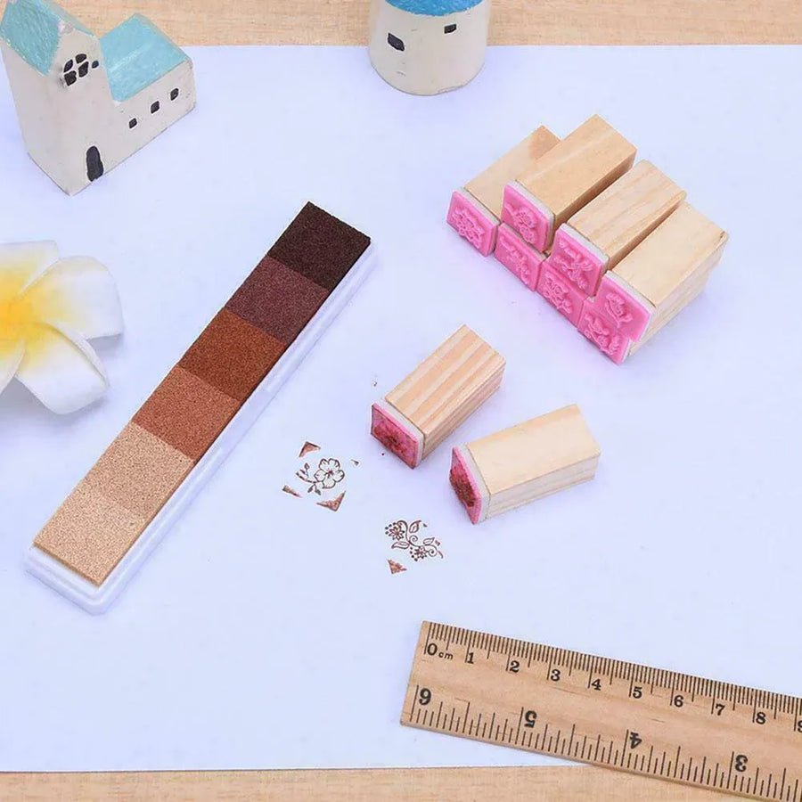 Gradient Color Ink Pad Inkpad Rubber Stamp Water Based Diy Finger Print 10 Colours - S2 Blue