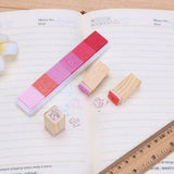 Gradient Color Ink Pad Inkpad Rubber Stamp Water Based Diy Finger Print 10 Colours - S4 Green - Top-Down View