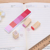 Gradient Color Ink Pad Inkpad Rubber Stamp Water Based Diy Finger Print 10 Colours - S6 Pink - Top-Down View