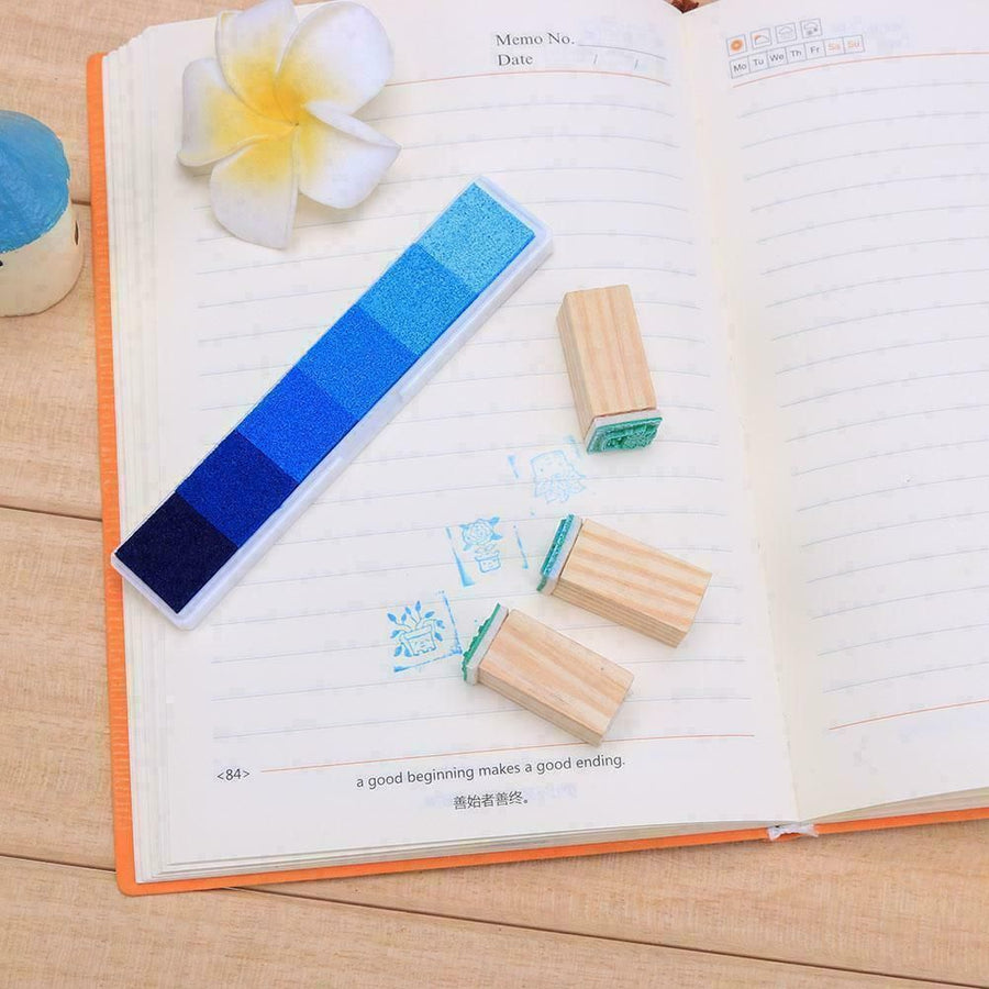Gradient Color Ink Pad Inkpad Rubber Stamp Water Based Diy Finger Print 10 Colours - C1