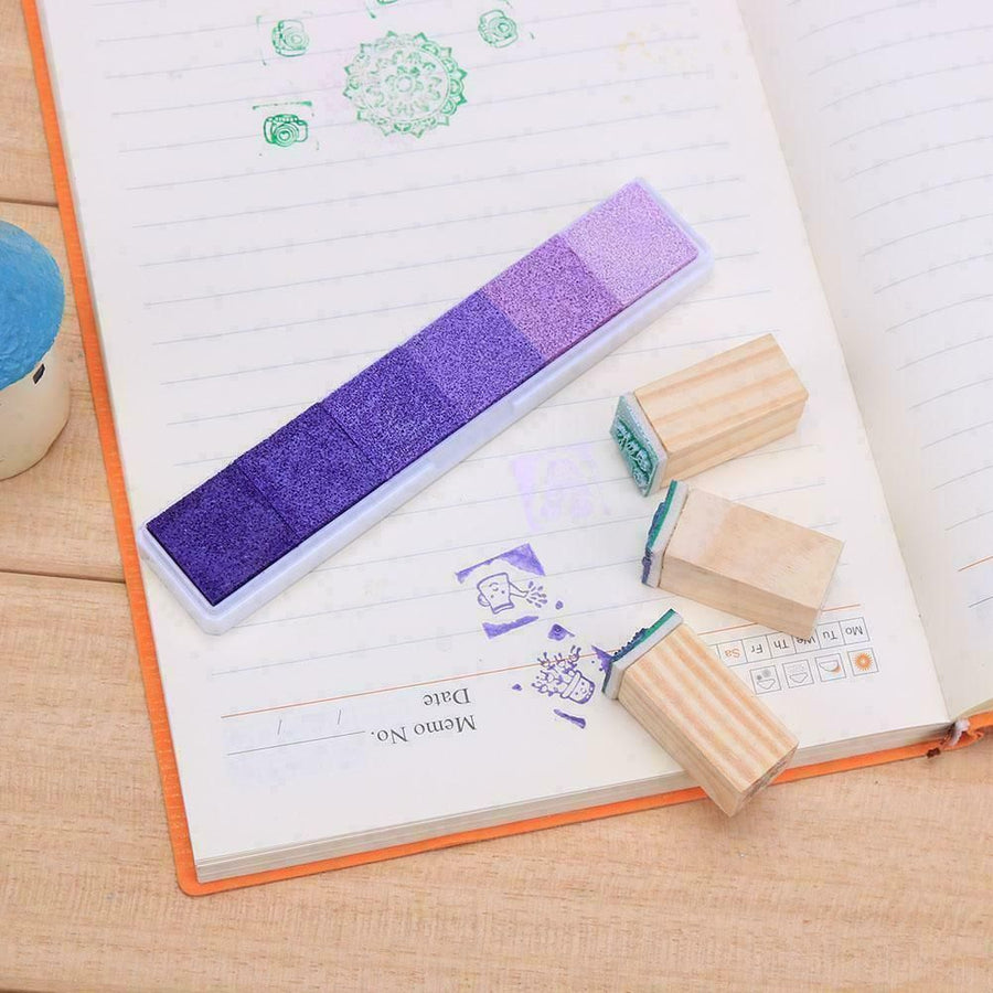 Gradient Color Ink Pad Inkpad Rubber Stamp Water Based Diy Finger Print 10 Colours - C1