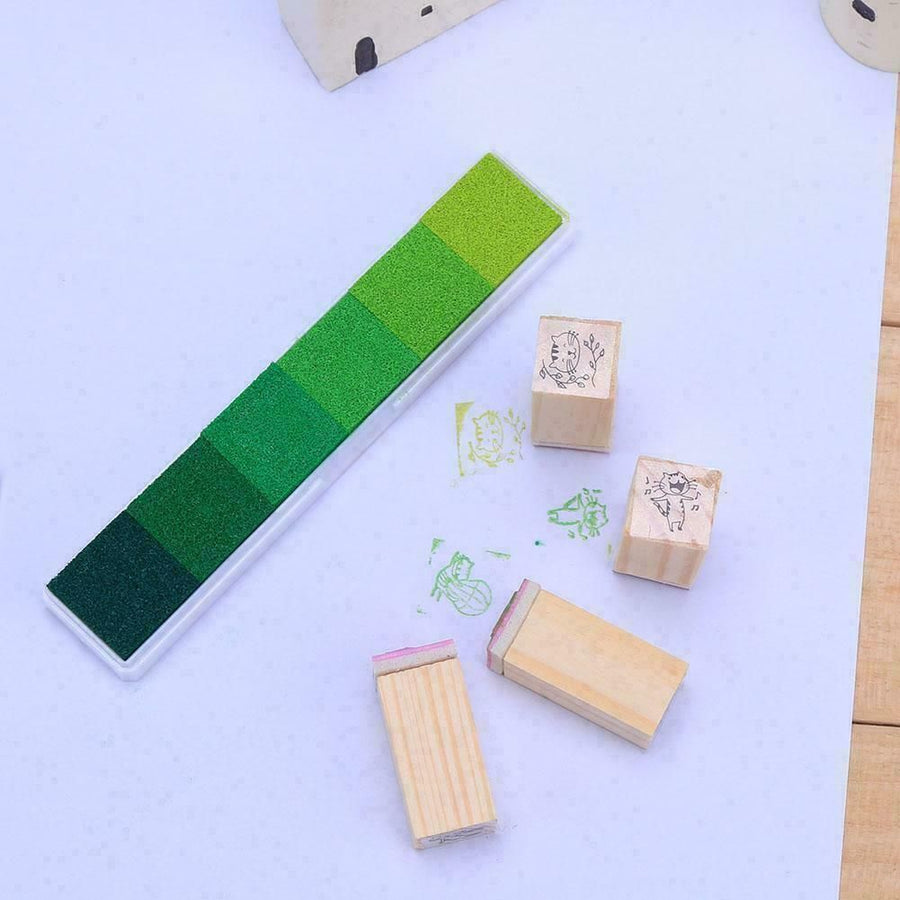 Gradient Color Ink Pad Inkpad Rubber Stamp Water Based Diy Finger Print 10 Colours - C1