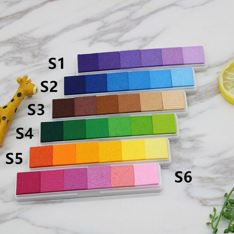 Gradient Color Ink Pad Inkpad Rubber Stamp Water Based Diy Finger Print 10 Colours - C1
