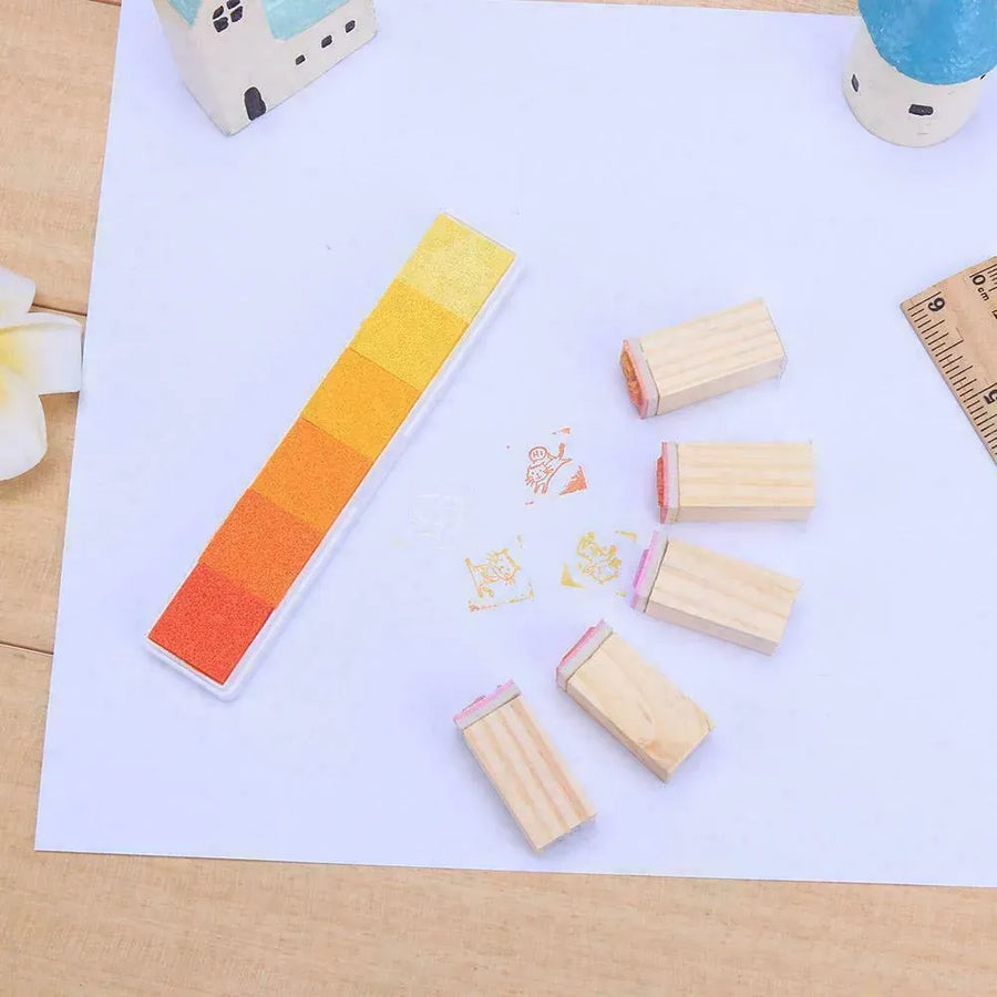 Gradient Color Ink Pad Inkpad Rubber Stamp Water Based Diy Finger Print 10 Colours - C1