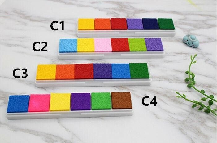 Gradient Color Ink Pad Inkpad Rubber Stamp Water Based Diy Finger Print 10 Colours - C1