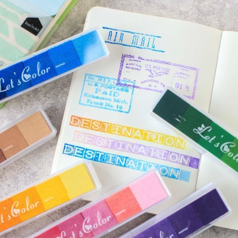 Gradient Color Ink Pad Inkpad Rubber Stamp Water Based Diy Finger Print 10 Colours - C2