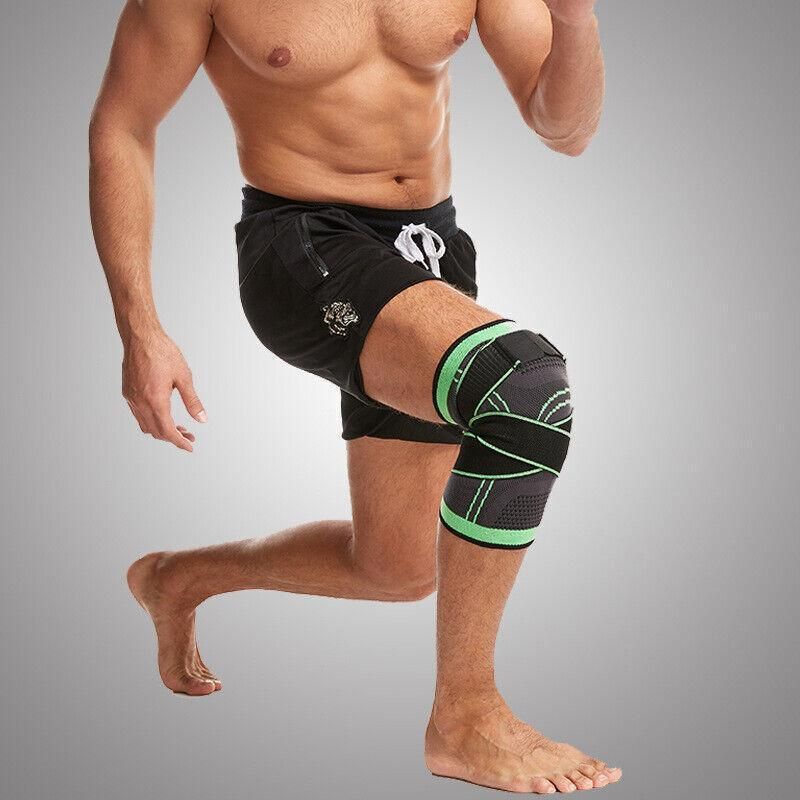 3D Weaving Knee Brace Breathable Sleeve Support Running Jogging Joint Pain Leg Black - Black-S