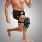 3D Weaving Knee Brace Breathable Sleeve Support Running Jogging Joint Pain Leg Black - Black-M - Rear View