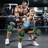 3D Weaving Knee Brace Breathable Sleeve Support Running Jogging Joint Pain Leg Black - Black-XXXL - Top-Down View