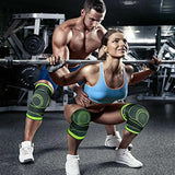 3D Weaving Knee Brace Breathable Sleeve Support Running Jogging Joint Pain Leg Green - Green-M - Top-Down View
