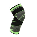 3D Weaving Knee Brace Breathable Sleeve Support Running Jogging Joint Pain Leg Green - Green-M - Rear View