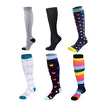 S/M Compression Socks Women Men Nursing Travel Stocking Sport Running - White ECG