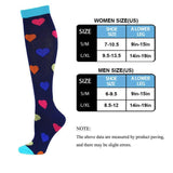 S/M Compression Socks Women Men Nursing Travel Stocking Sport Running - Black - Top-Down View