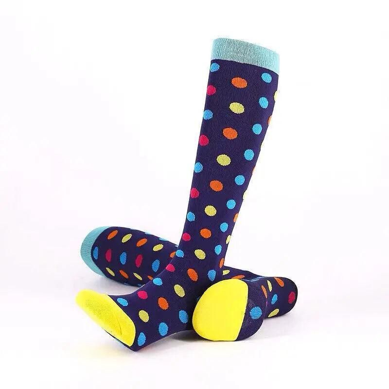 L/XL Compression Socks Women Men Nursing Travel Sport Stocking Running - Colour Love