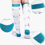 L/XL Compression Socks Women Men Nursing Travel Sport Stocking Running - Colour Love - Extra Image
