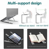Adjustable Laptop Stand Portable Aluminum Alloy Desktop Holder for 11 to 17.3 Inch - Sliver - Top-Down View
