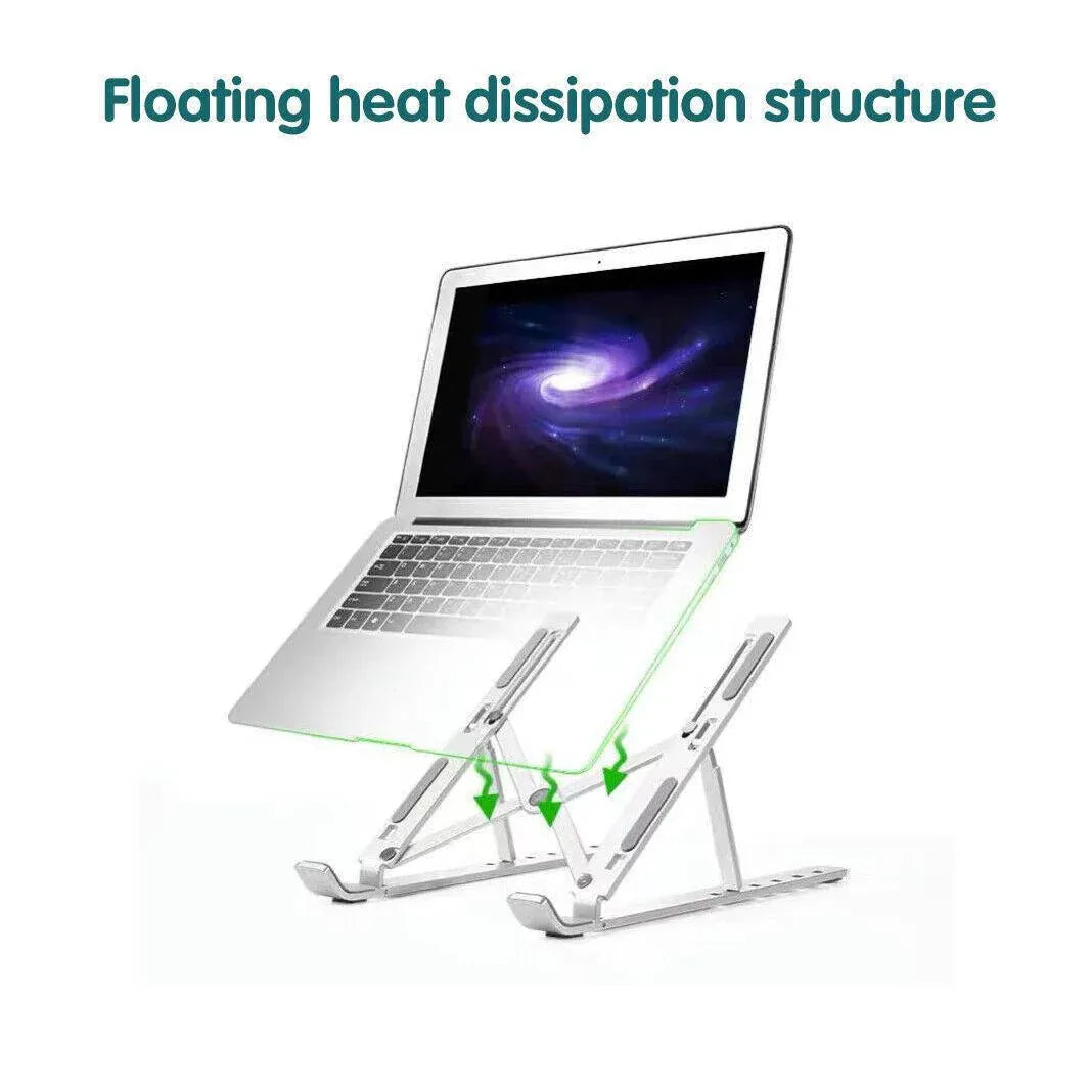 Adjustable Laptop Stand Portable Aluminum Alloy Desktop Holder for 11 to 17.3 Inch - Sliver