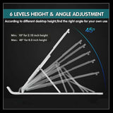 Adjustable Laptop Stand Portable Aluminum Alloy Desktop Holder for 11 to 17.3 Inch - Sliver - Extra Image