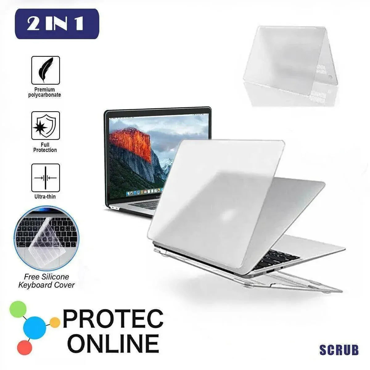 Frosted Transparent Case with Keyboard Cover for MacBook 13 to 16 Inch - Mackbook 13.3Pro (A2251/A2289)