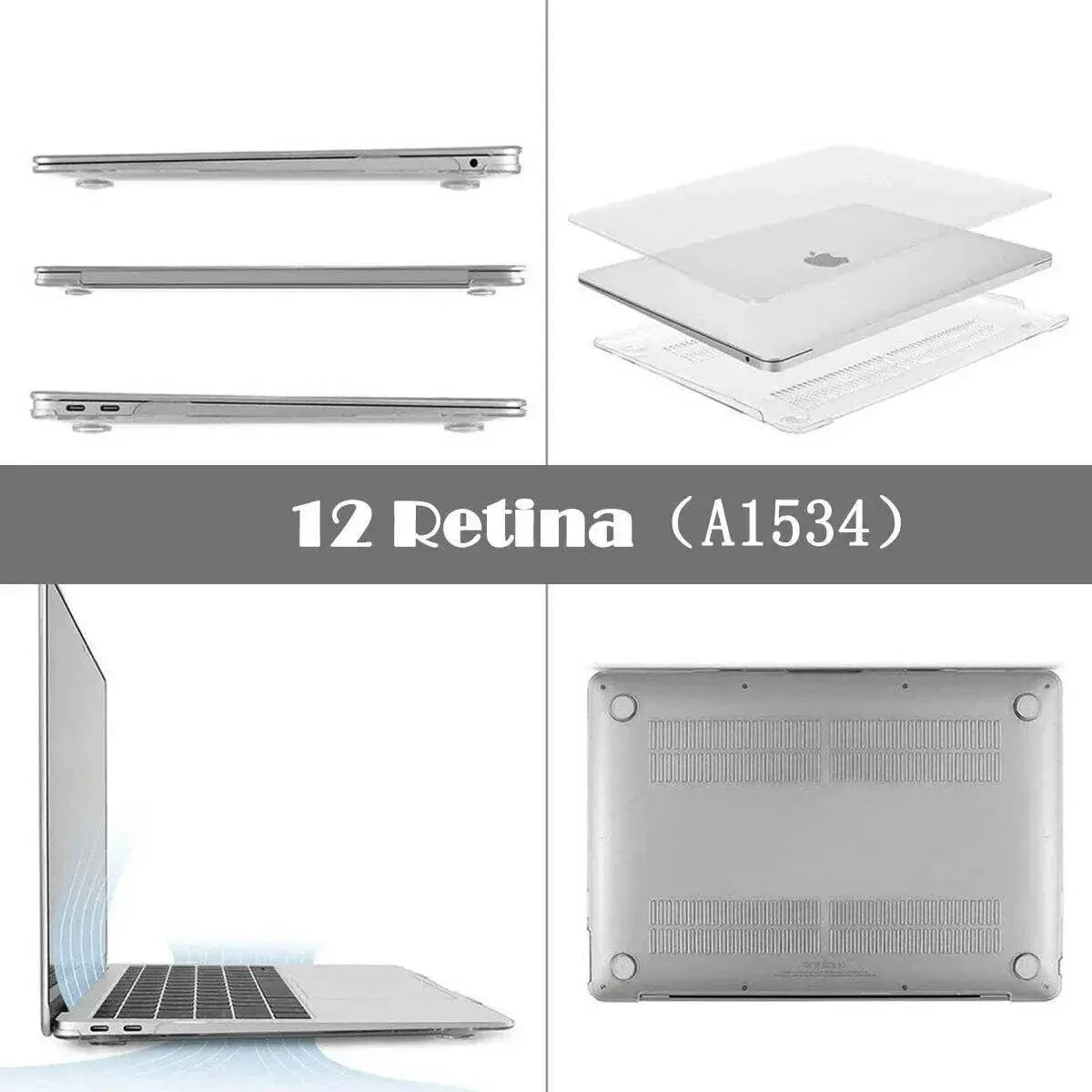 Frosted Transparent Case with Keyboard Cover for MacBook 13 to 16 Inch - Mackbook 15.4 Pro (A1707/A1190)