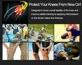 Aolikes Knee Strap Patella Jumper Gel Runner Tennis Sports Brace Support - Black - Top-Down View